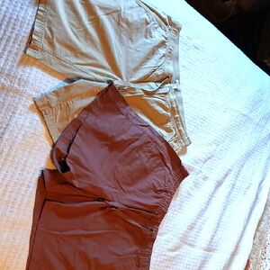 L L Bean Tan and Brown Shorts Set